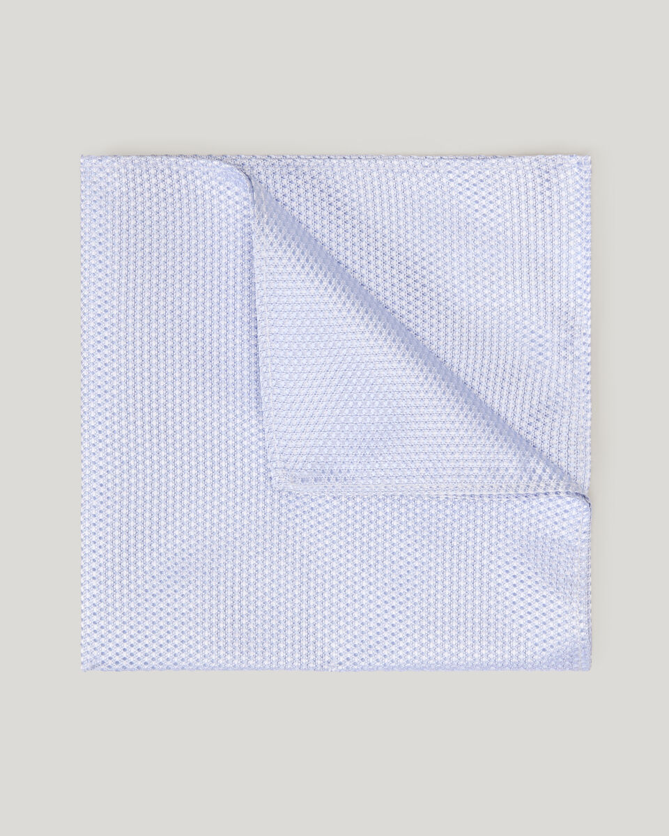 Silk Textured Two-Tone Pocket Square, Blue, hi-res